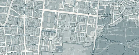 Kartenausschnitt Röthelheimpark im Erlanger Osten